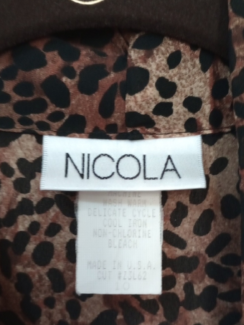 🥰3/$25 VTG NICOLA Brown Leopard Print Sleeveless V-Neck Camisole - Picture 6 of 8